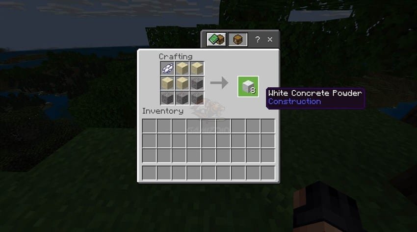 White Concrete Recipe In Minecraft