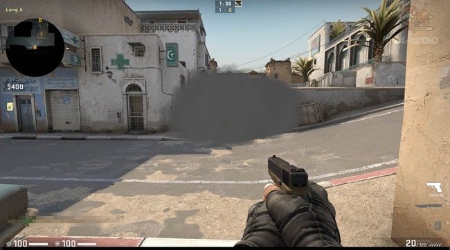 Long Cross Smoke Spot in Dust 2