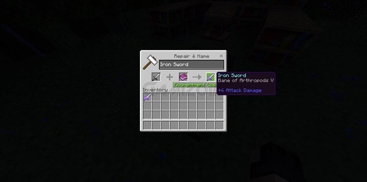 Bane of arthropods Enchantment in minecraft