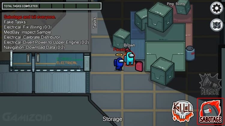 the sabotage icon in among us game