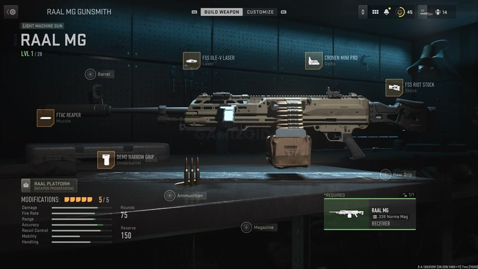Best RAAL MG Loadout Class, Attachments, and Perks