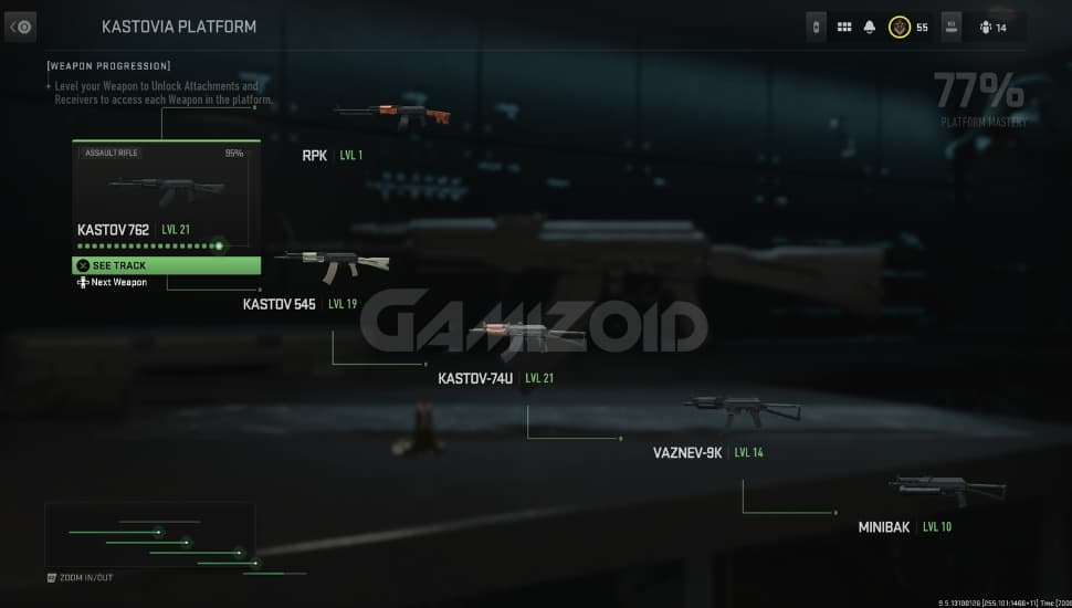 Kastov Weapon Class in Modern Warfare 2