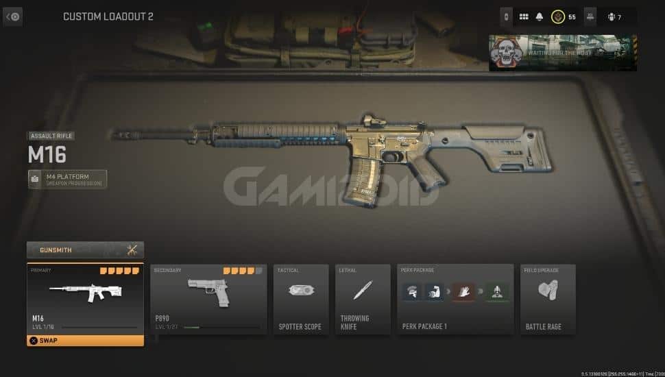 M16 Loadout For MW 2