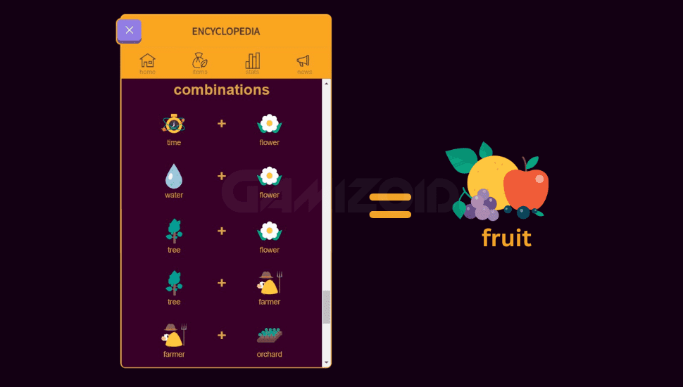 little alchemy 2 all six combinations of making fruit