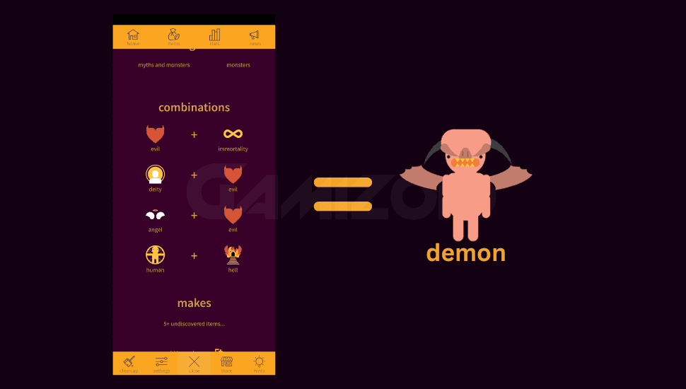little alchemy 2 combinations of the demon