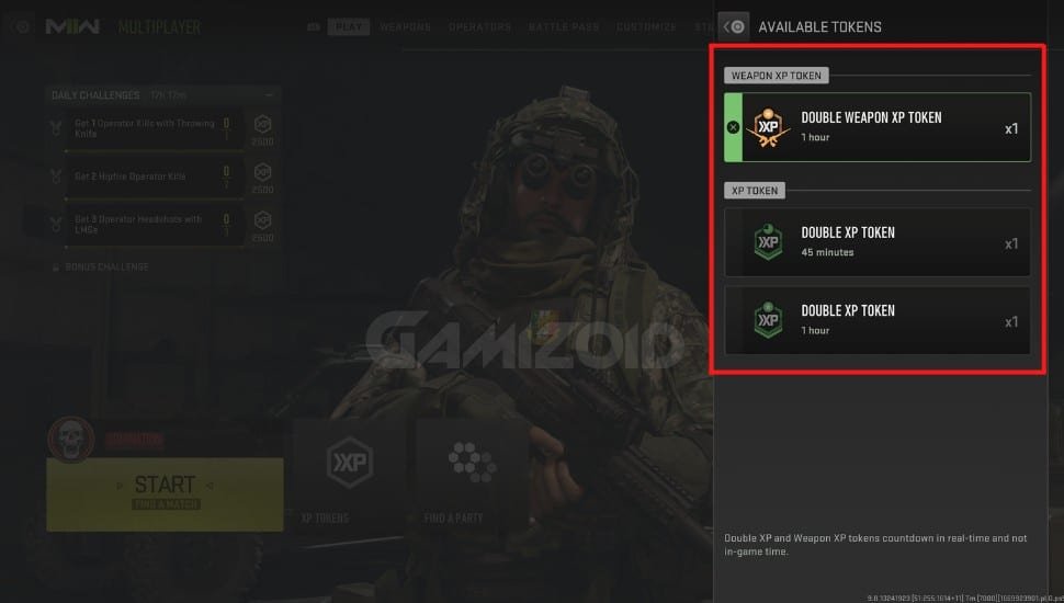 modern warfare 2 double xp tokens