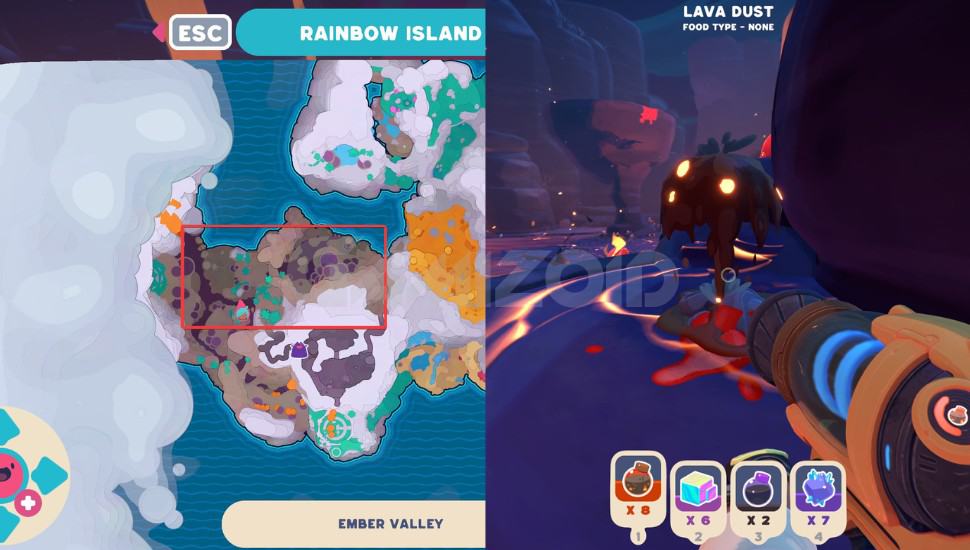 locations where lava dust is available